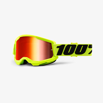 Очки 100% Strata 2 Goggle Fluo Yellow / Mirror Red Lens